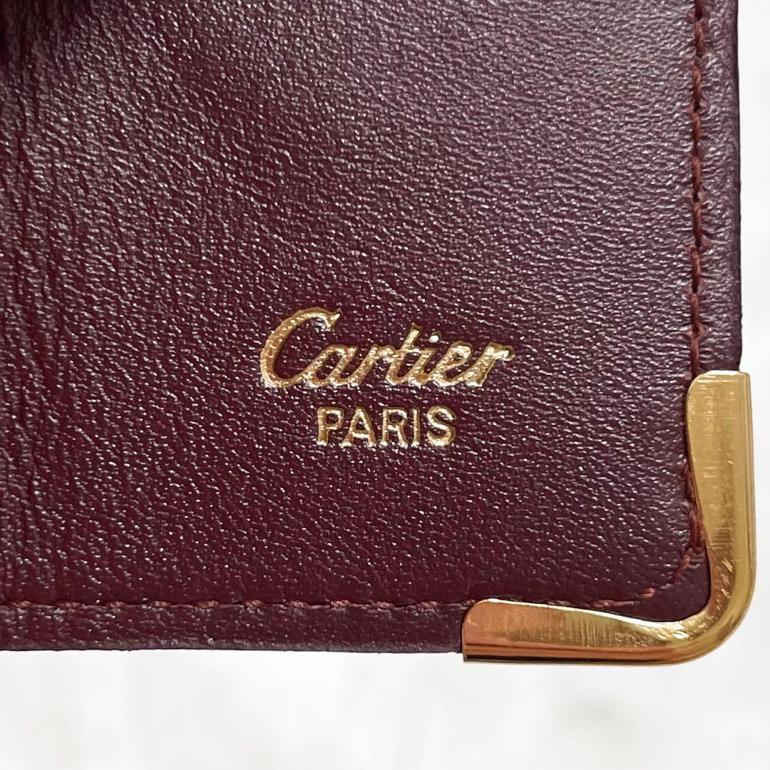 【✨未使用✨】カルティエ　キーケース　4連　マストライン　ボルドー　レザー
