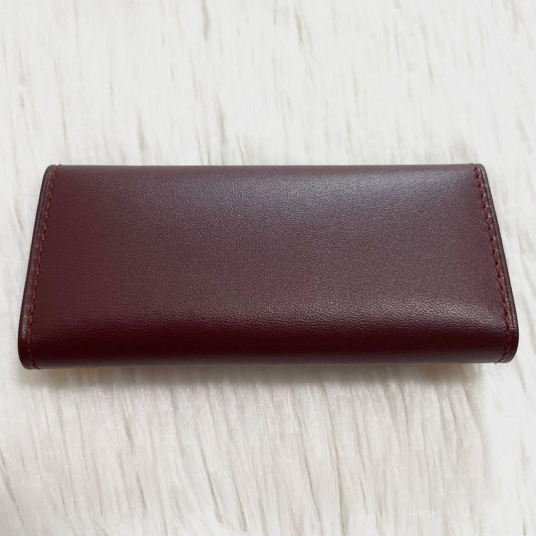 【✨未使用✨】カルティエ　キーケース　4連　マストライン　ボルドー　レザー