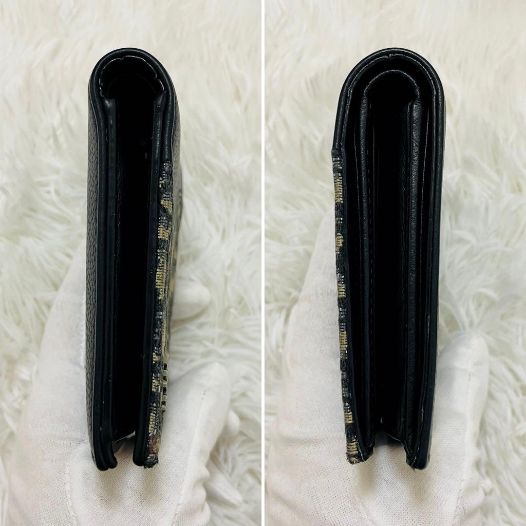 極美✨付属完備✨ディオール 二つ折り財布 オブリーク サドル レザー 黒 新作