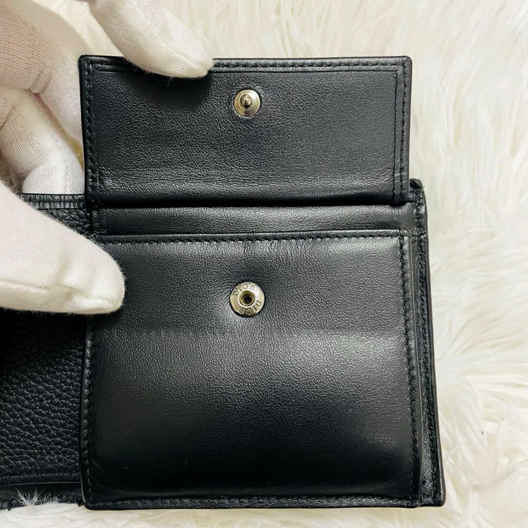極美✨付属完備✨ディオール 二つ折り財布 オブリーク サドル レザー 黒 新作
