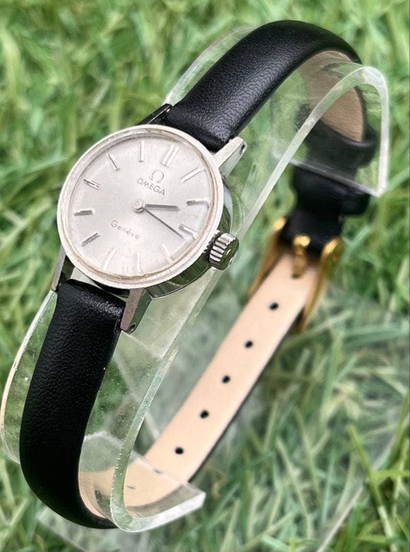 美品◎オメガ ジュネーブ手巻き ラウンド レディース腕時計 シルバーヴィンテージ