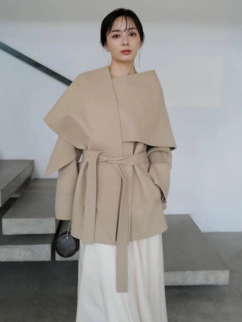 【新品・未使用】anuans リバーウールミドルマフラーコート