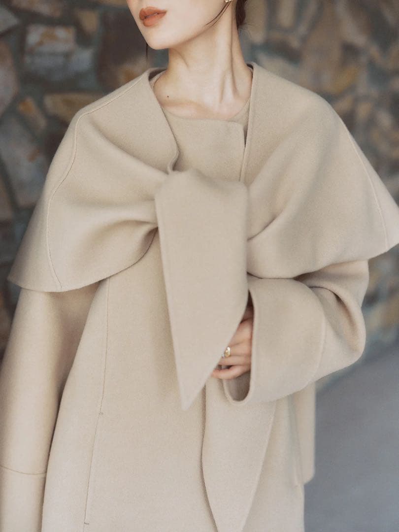 【新品・未使用】anuans リバーウールミドルマフラーコート