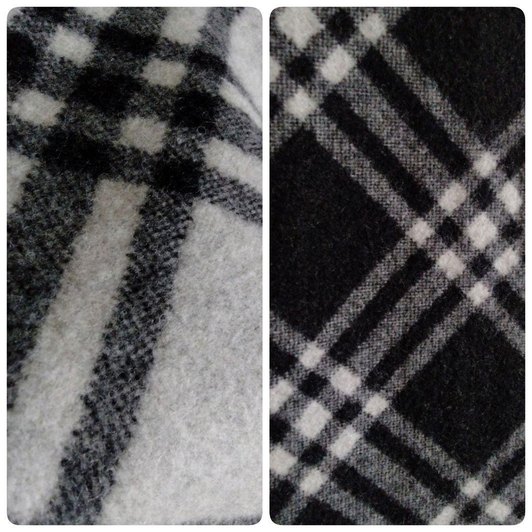 美品✨️BURBERRYウールスカーフ　ストール　マフラー黒×白