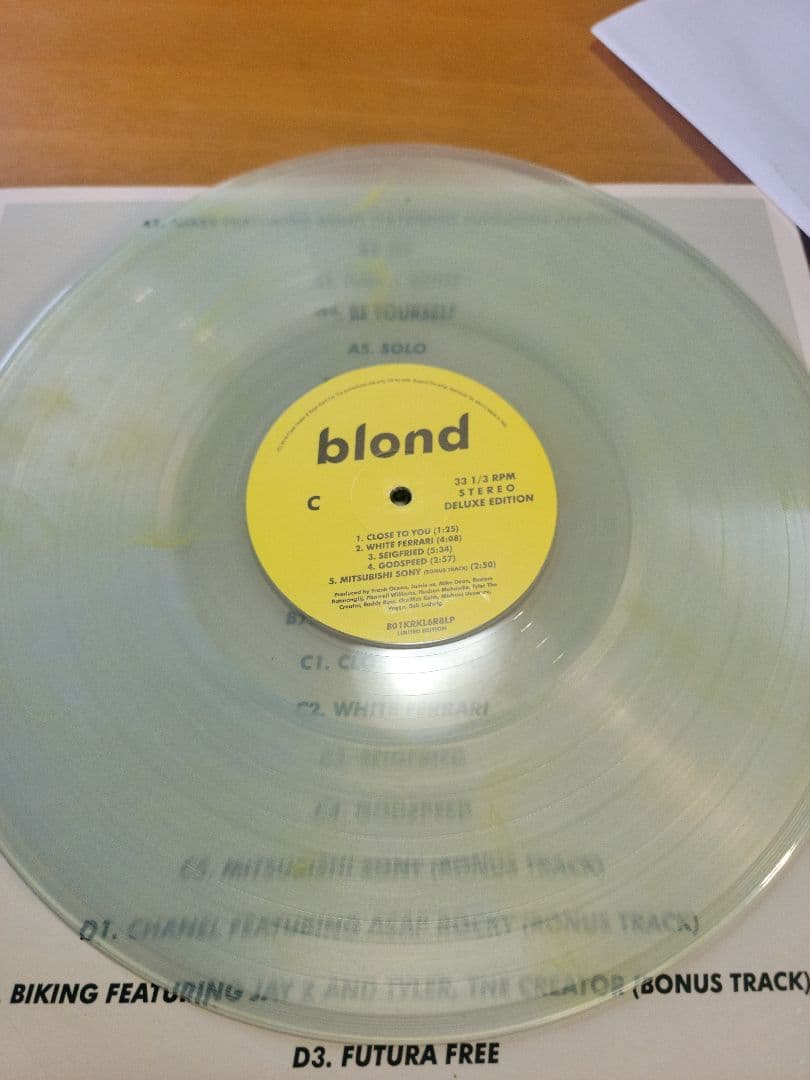 洋楽 Blonde LP Official Frank Ocean