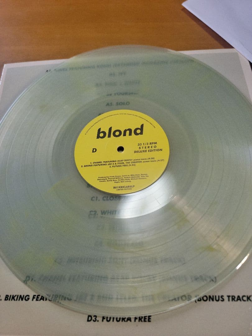 洋楽 Blonde LP Official Frank Ocean