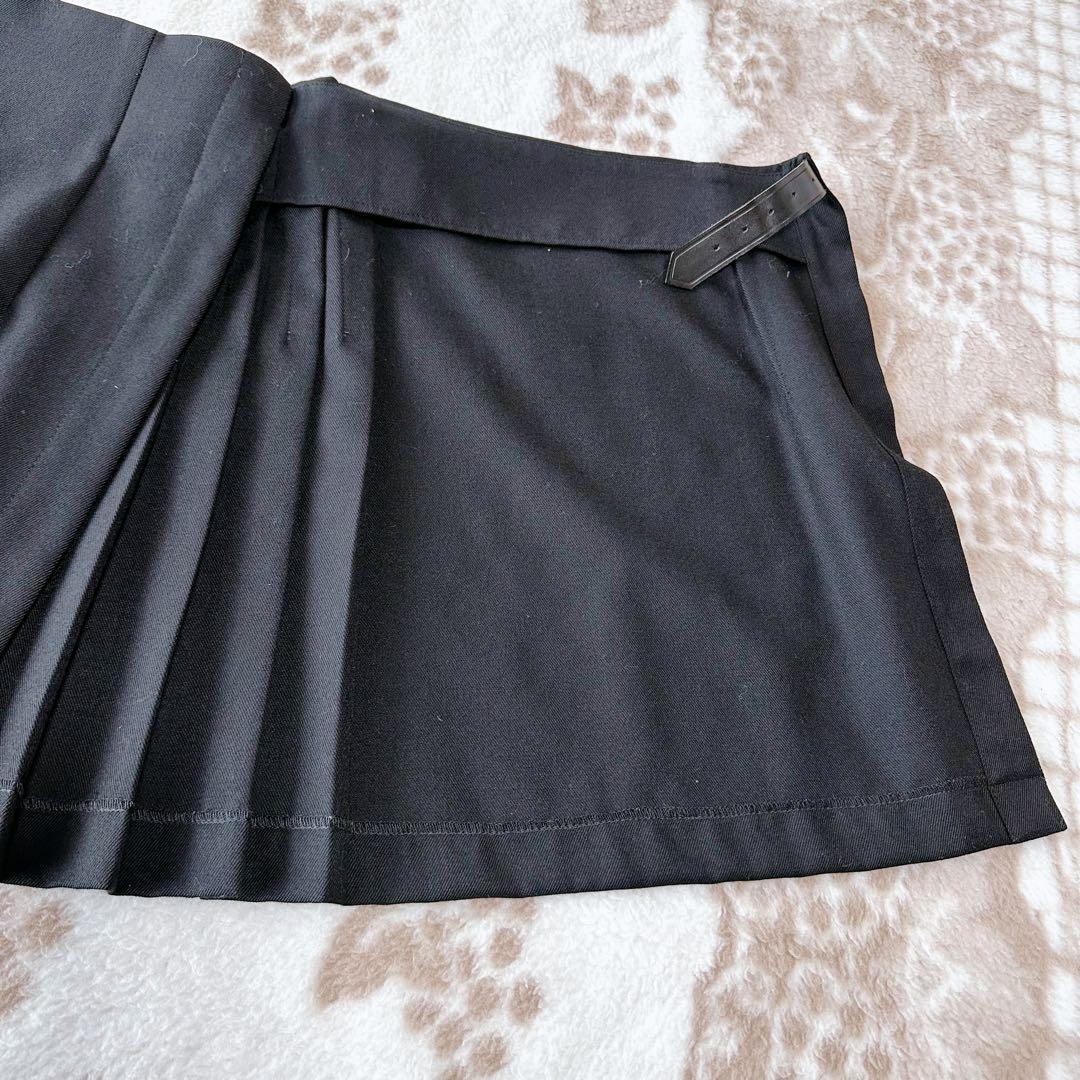 コムデギャルソンシャツ プリーツ ミニスカート ラップ ベルト レザー フランス