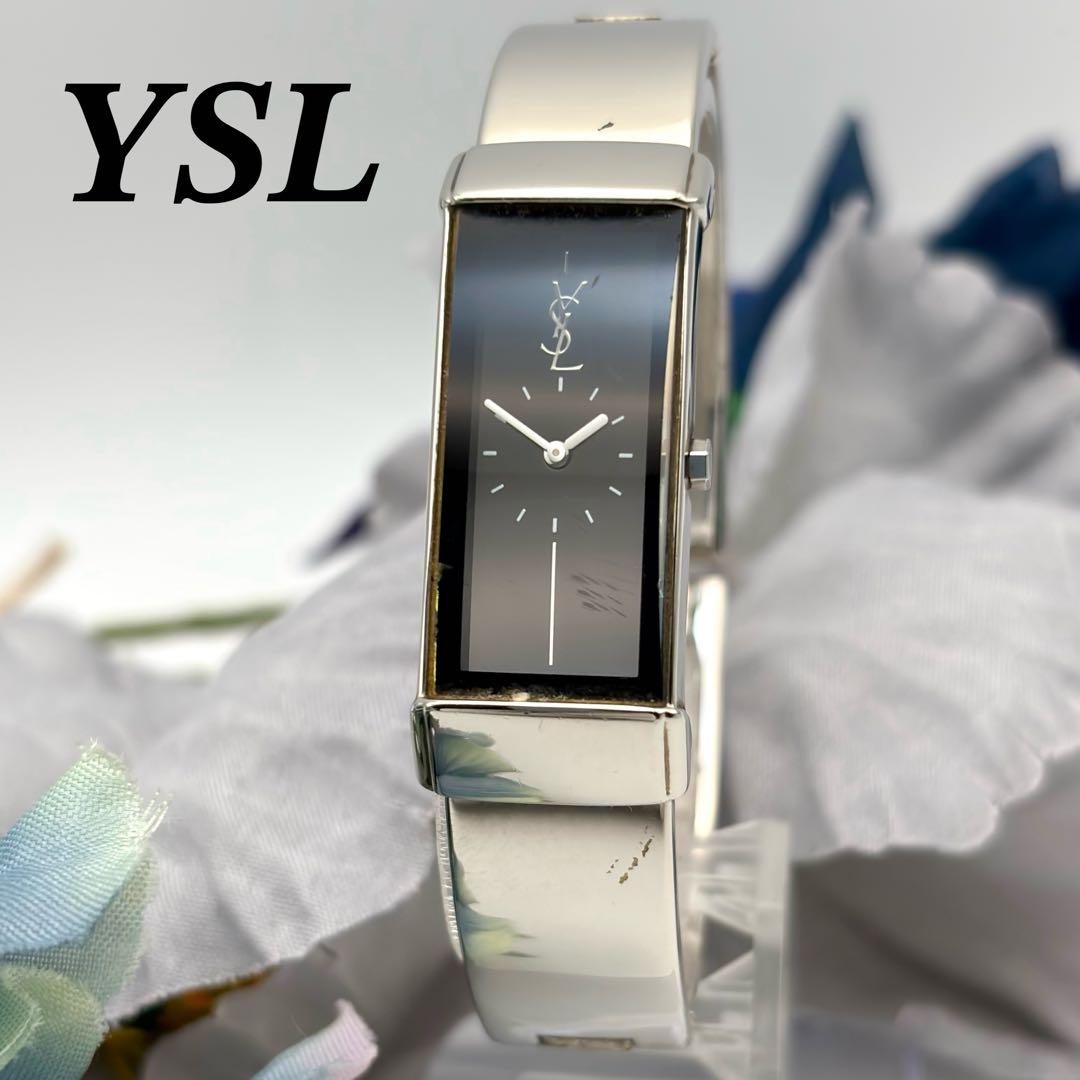 稼働 イヴサンローラン 腕時計 バングル YSL 新品電池 ヴィンテージ