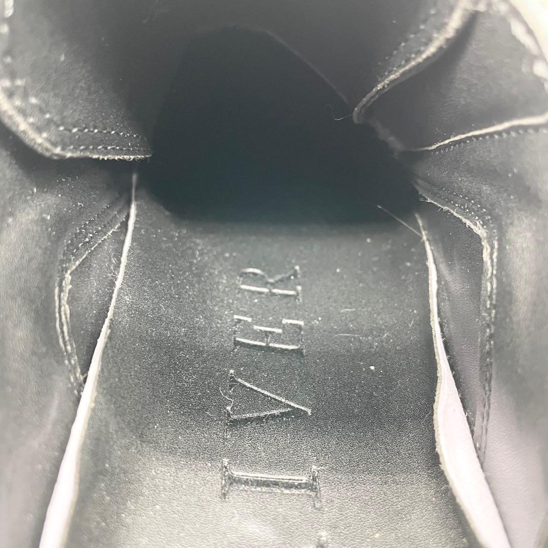【美品】AIVER アイバー ライトソールレースブーツ 厚底 レザー 黒 M