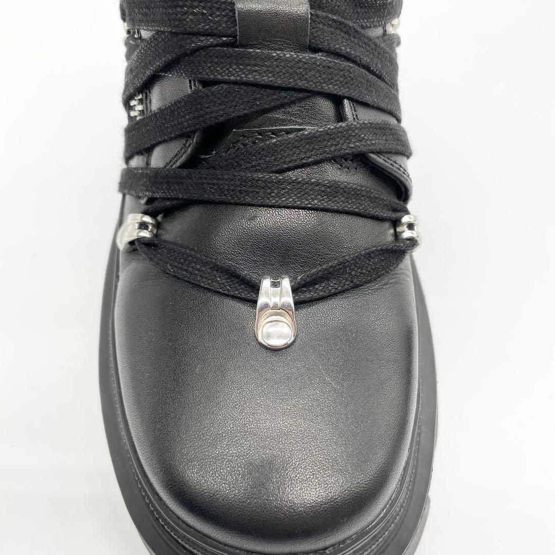 【美品】AIVER アイバー ライトソールレースブーツ 厚底 レザー 黒 M