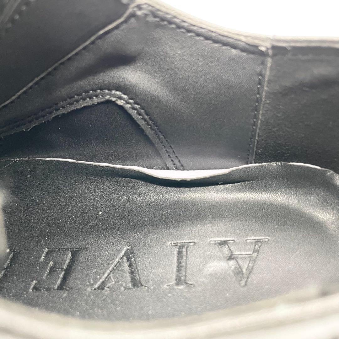 【美品】AIVER アイバー ライトソールレースブーツ 厚底 レザー 黒 M