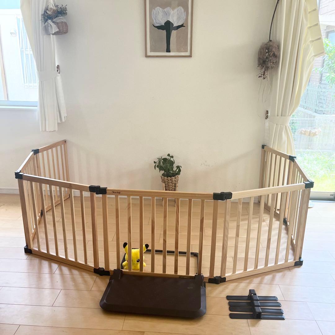 日本育児 おくだけとおせんぼ 木製 スマートワイド Woody (ウッディ)