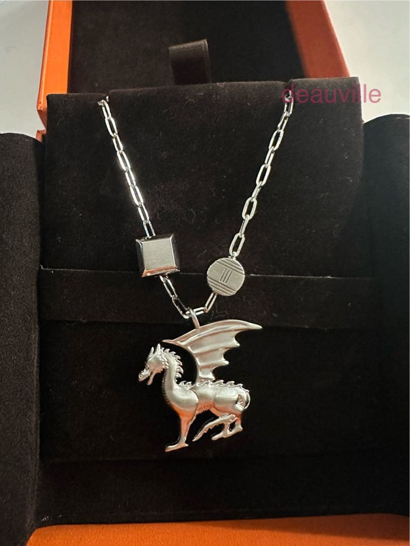【新品未使用】国内購入Hermes タリスマン ドラゴン エール ネックレス