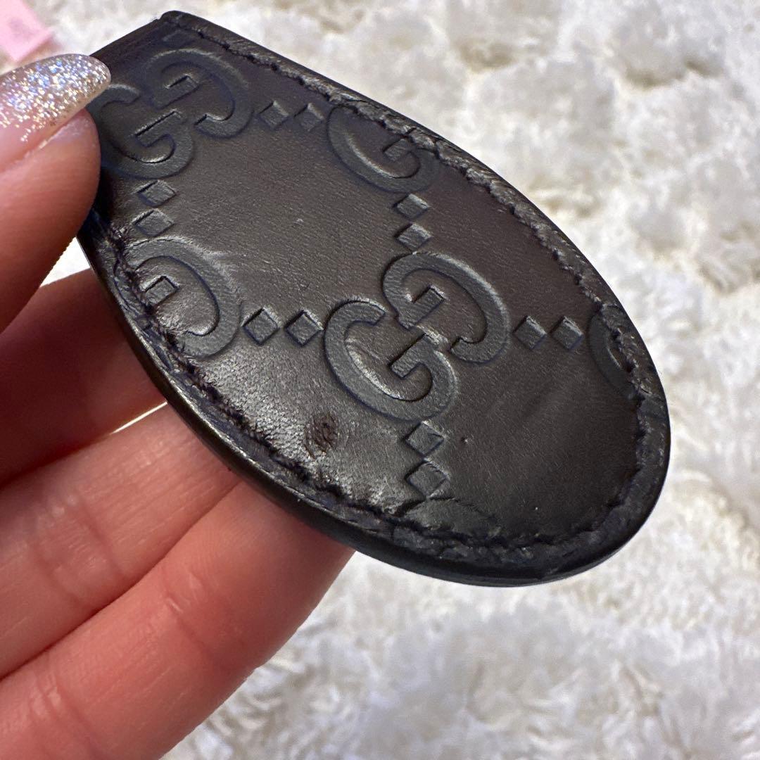 値下げしました！GUCCI レザー マネークリップ GGパターン