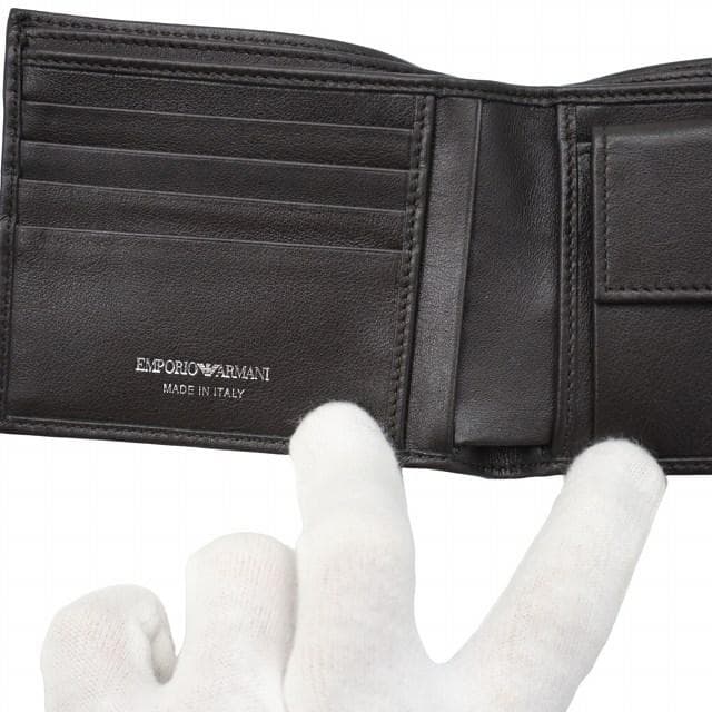 エンポリオアルマーニ ロゴ ジャガード 二つ折り 財布 ウォレット