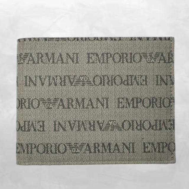 エンポリオアルマーニ ロゴ ジャガード 二つ折り 財布 ウォレット