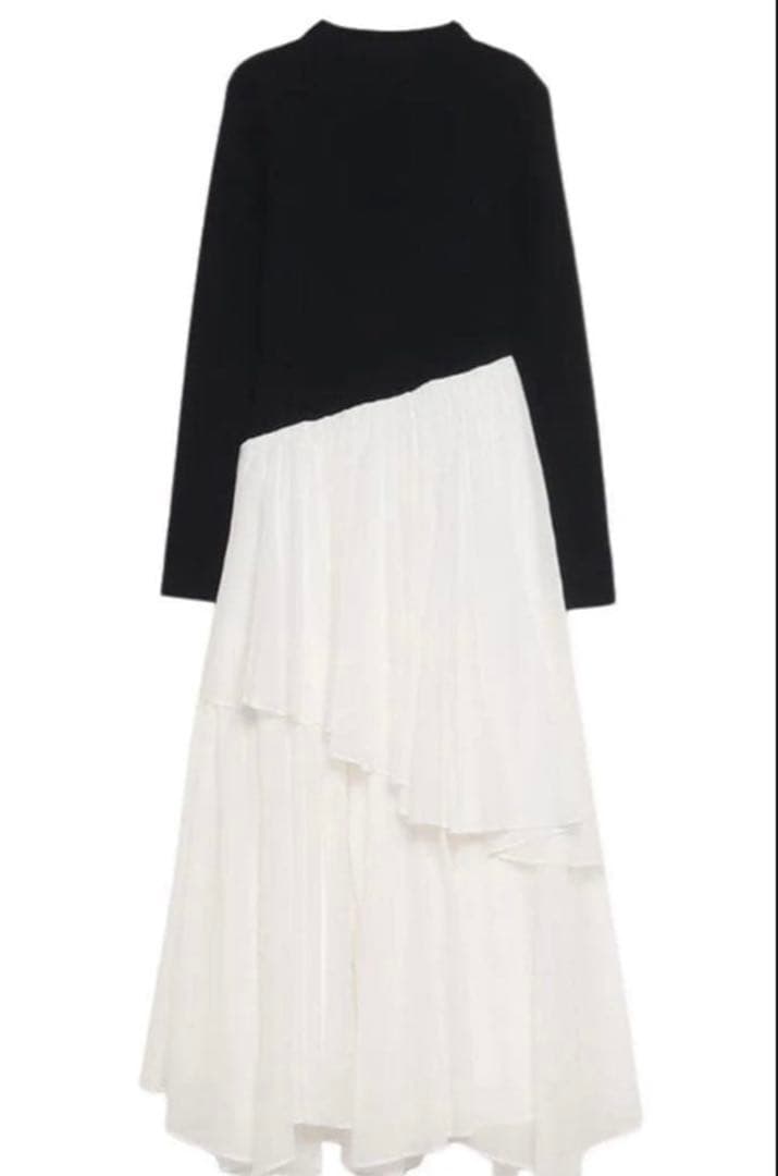 新品anuansイレギュラーヘムドッキングニットワンピース