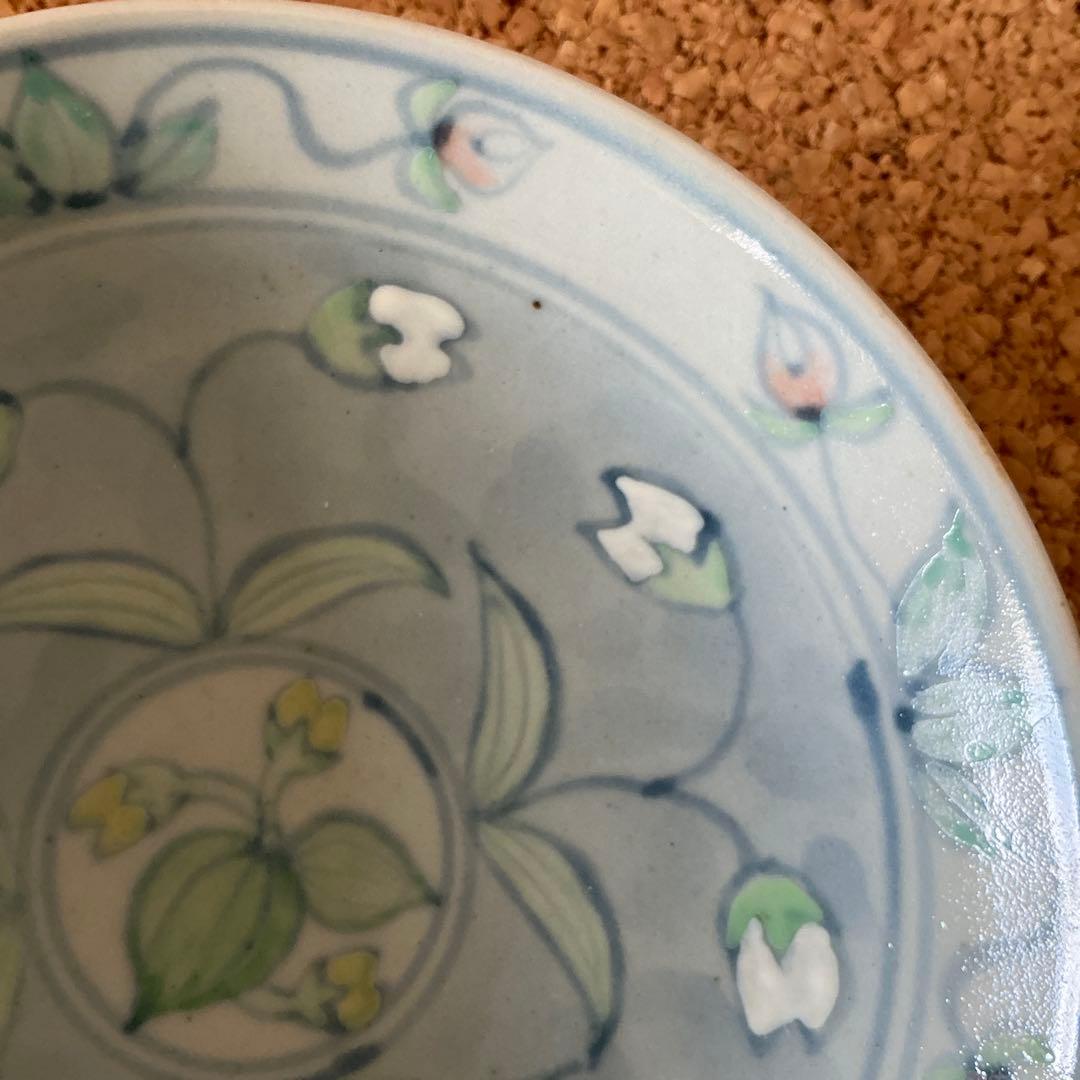 有田焼　佐藤走波　五代　染錦草花文　皿