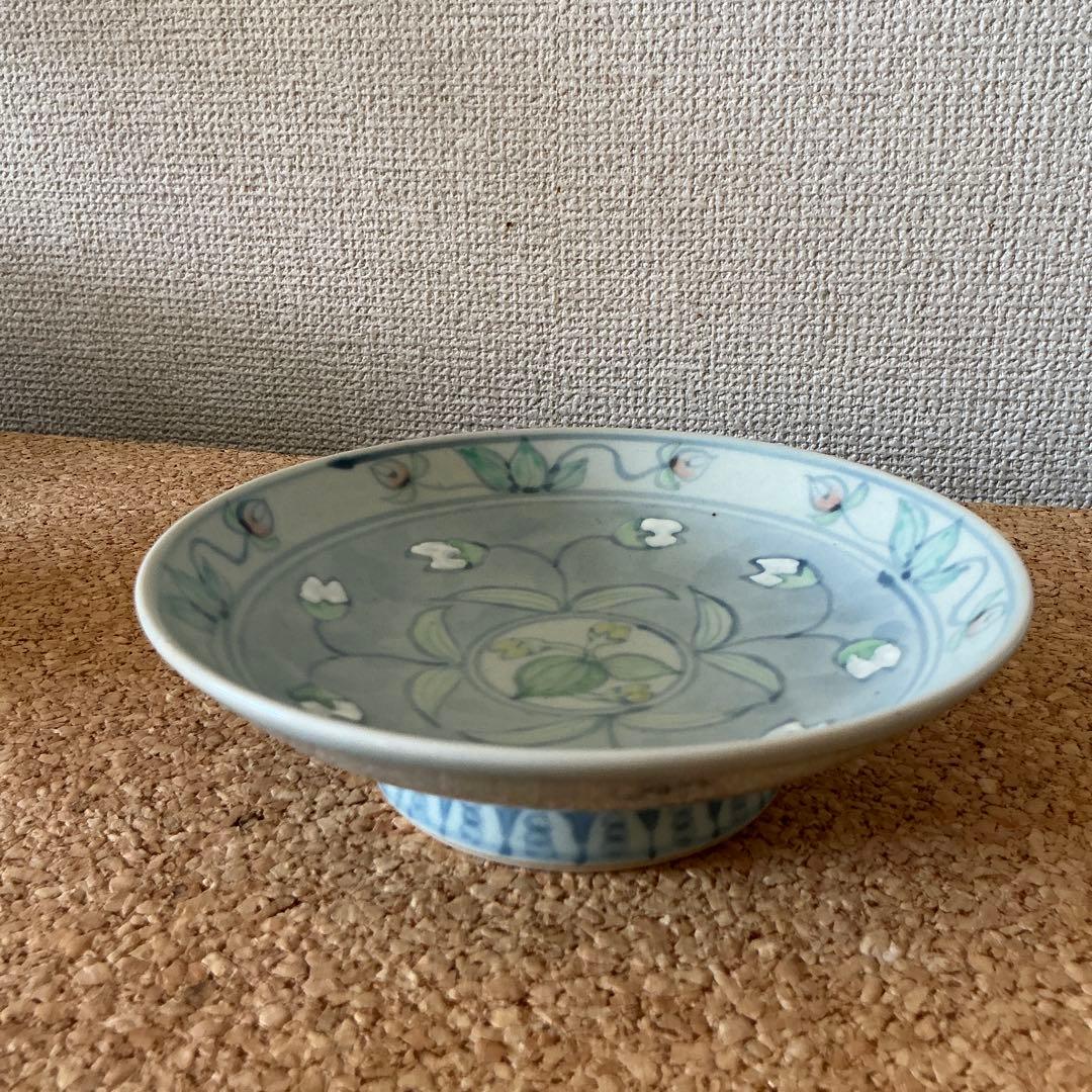 有田焼　佐藤走波　五代　染錦草花文　皿