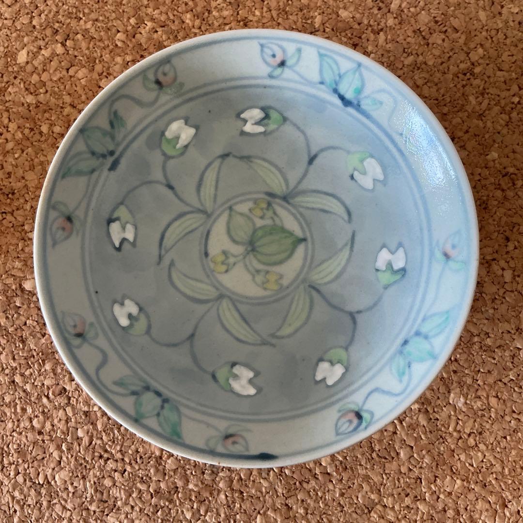 有田焼　佐藤走波　五代　染錦草花文　皿