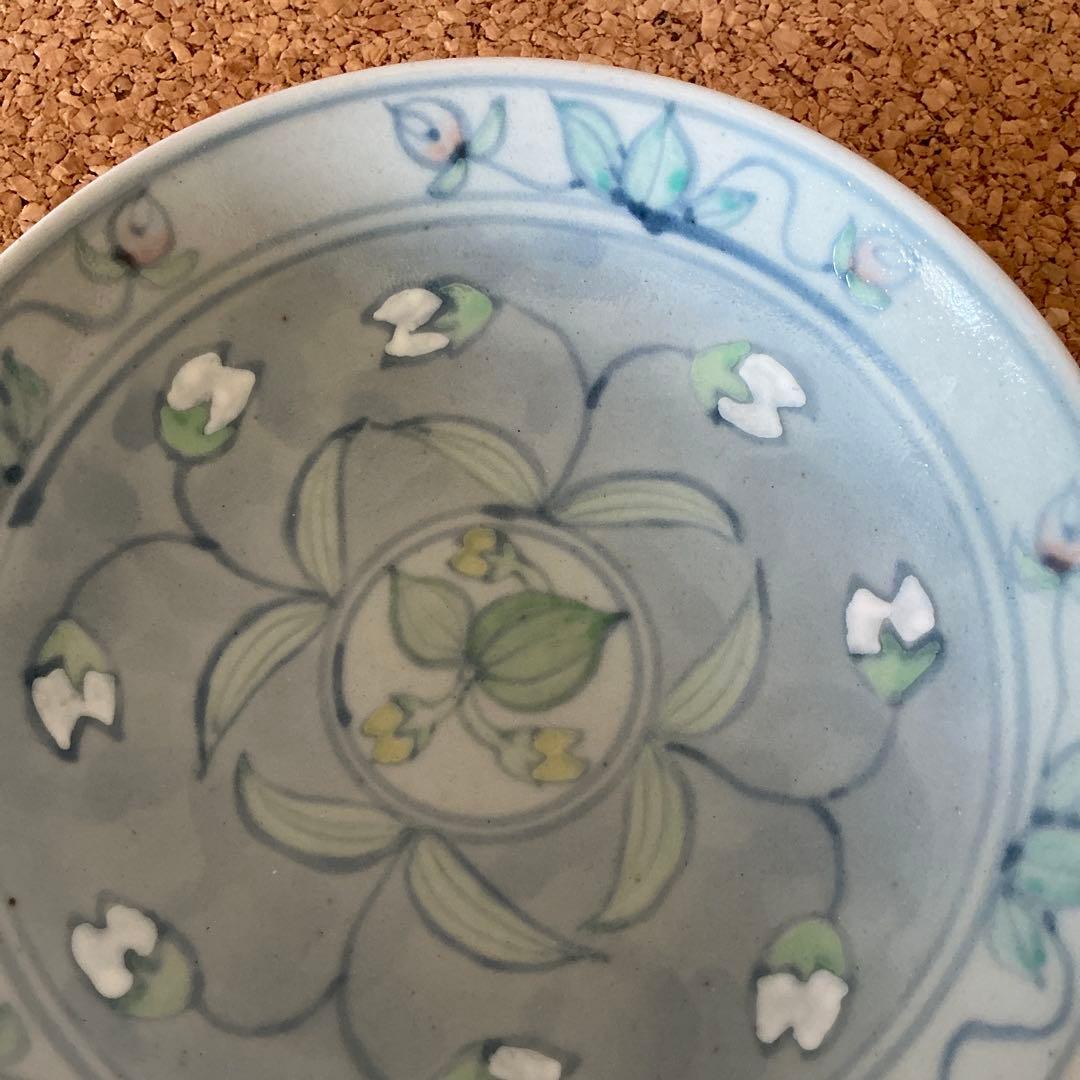 有田焼　佐藤走波　五代　染錦草花文　皿