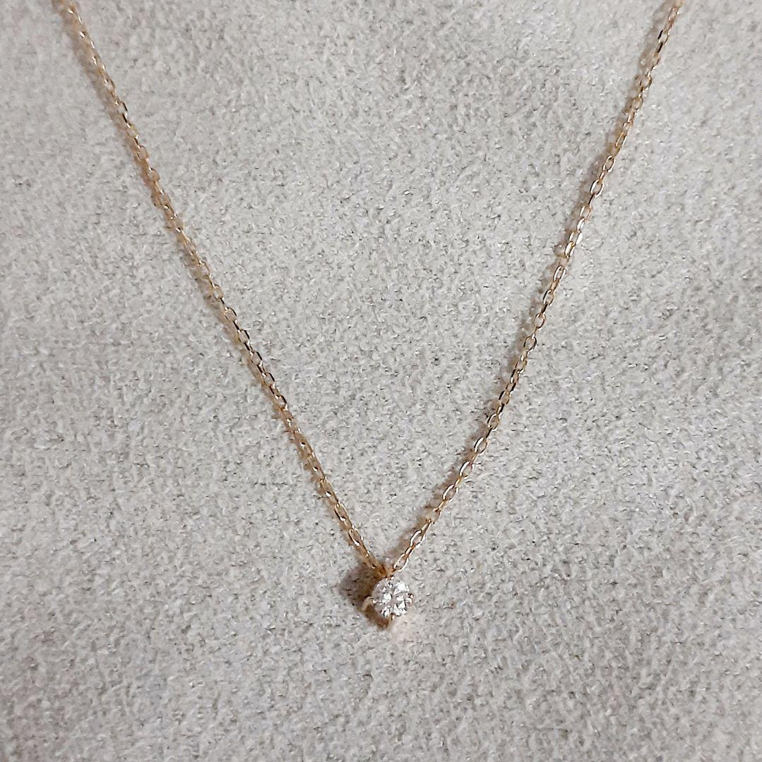 エテ K10YG レイヤー ダイヤモンド ネックレス