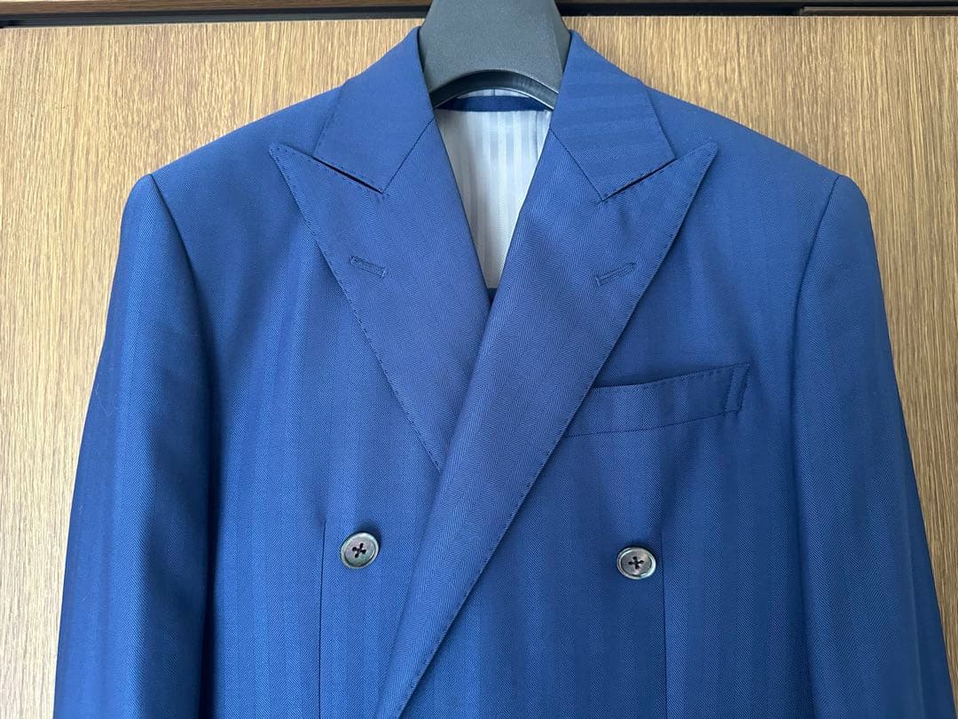 【定価約36万】VBC ブルーダブルスーツ　最高級super160sウール使用
