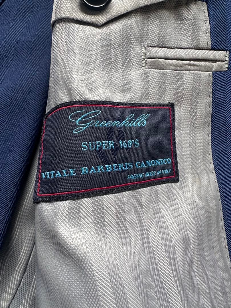 【定価約36万】VBC ブルーダブルスーツ　最高級super160sウール使用
