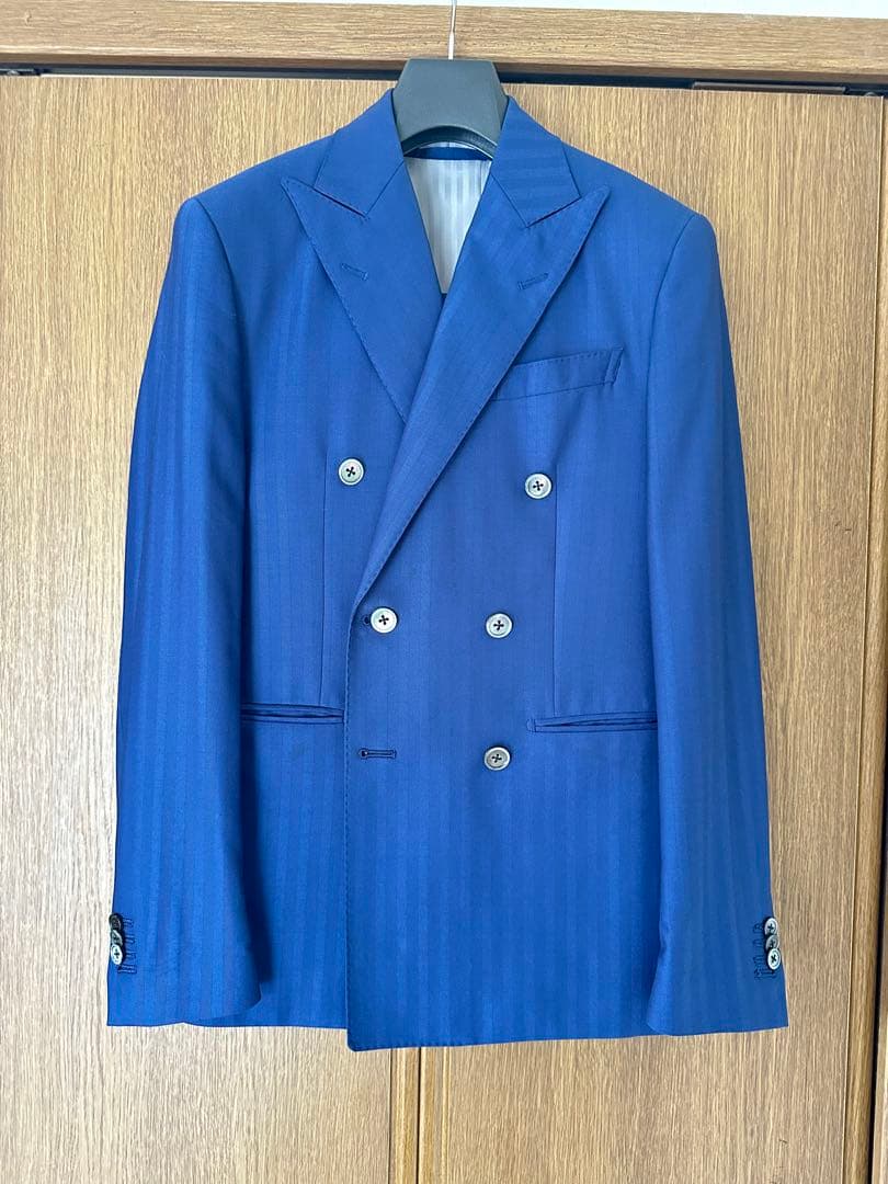 【定価約36万】VBC ブルーダブルスーツ　最高級super160sウール使用