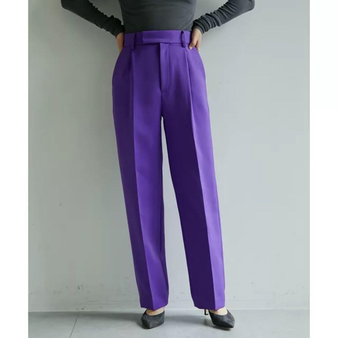 whimgazette 長谷川京子さん　コラボ　 紫 ハイウエストパンツ