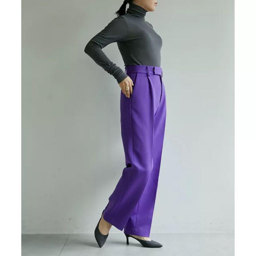 whimgazette 長谷川京子さん　コラボ　 紫 ハイウエストパンツ