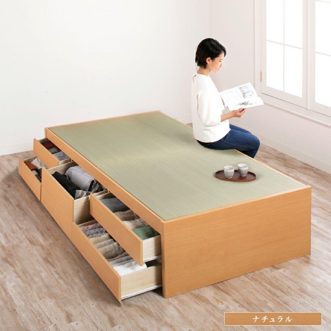 【大特価！！】畳ベッド セミダブルベッド 収納 引き出し ヘッドレスタイプ