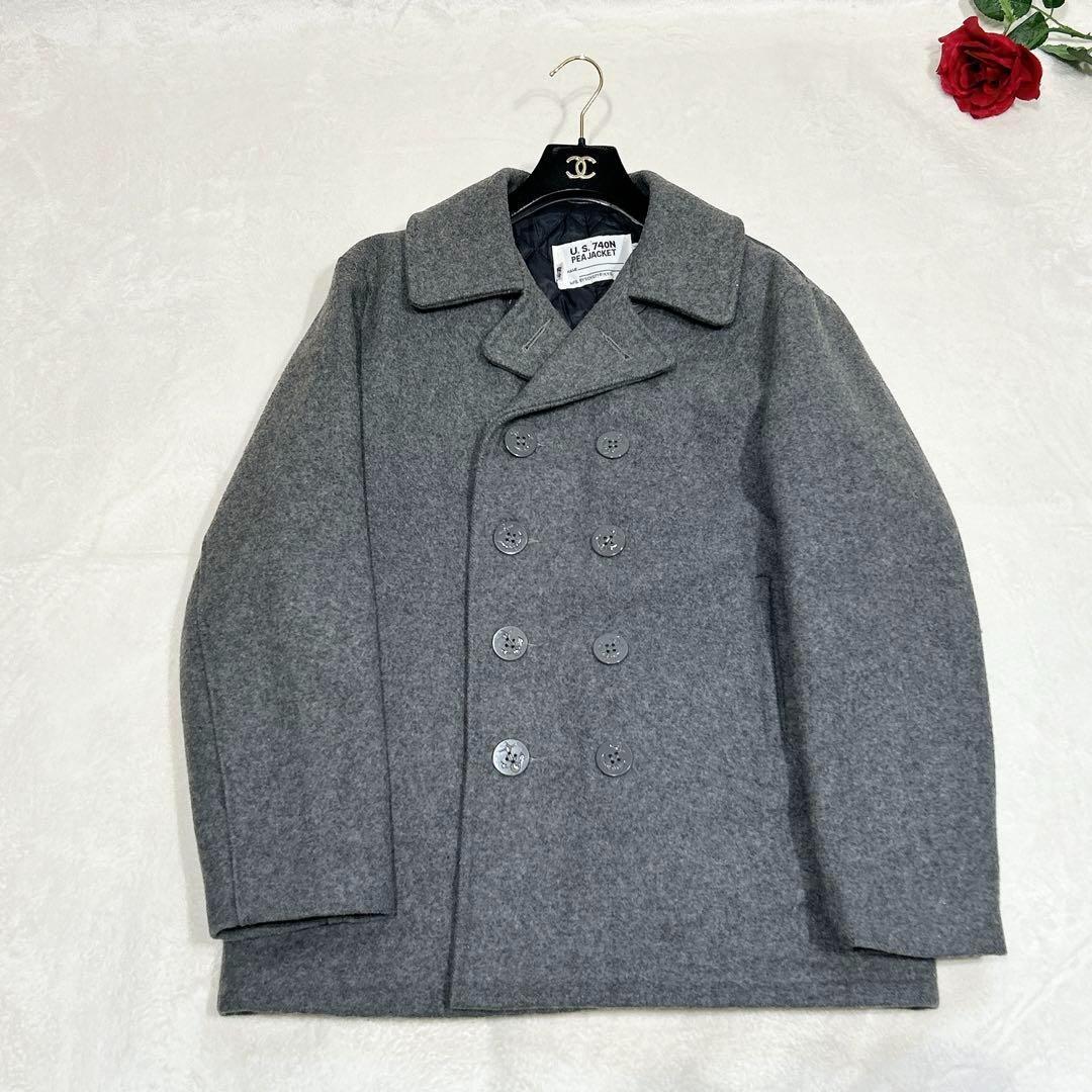 極美品✨　schott ショット　ピーコート　ウール　キルティング　42 グレー