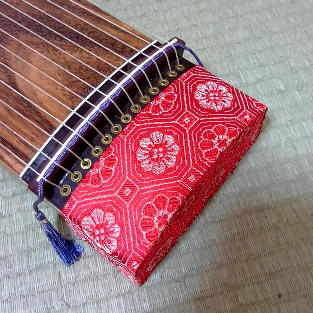 短箏 短琴 ミニ琴 二尺琴 13弦 和楽器 弦楽器 琴柱 布製カバー　60cm