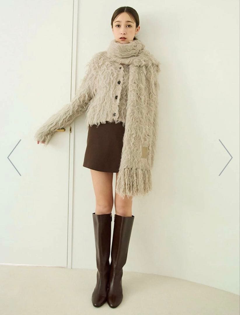 新品FRAYI.D ブラッシュシャギーニットマフラー