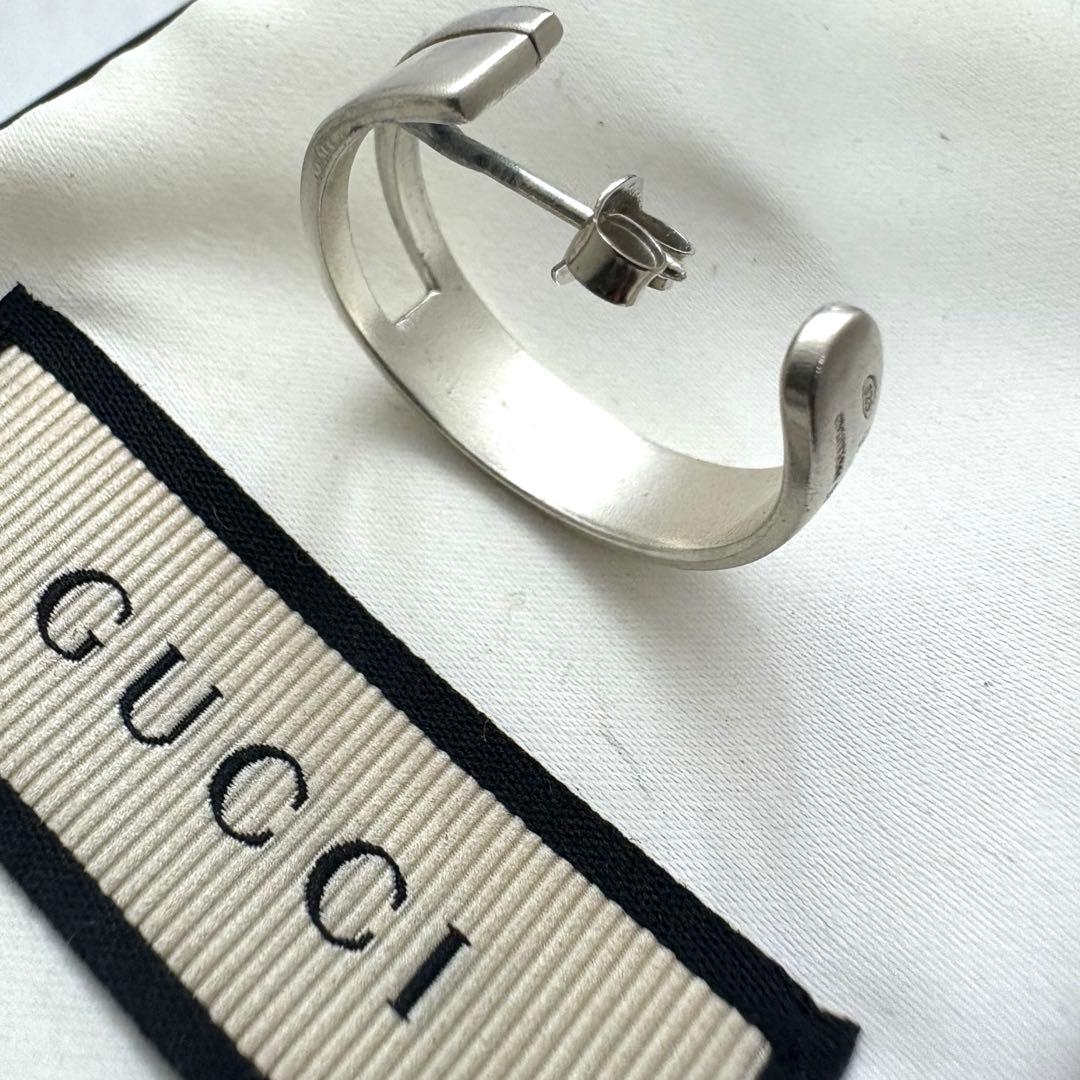 【美品】 GUCCI フープピアス シルバー 925