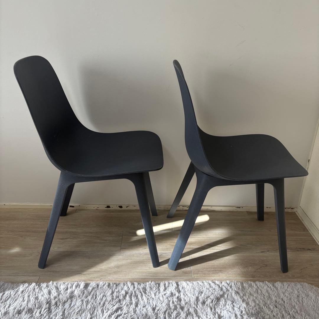 1/20まで IKEA ODGER ダイニングチェア ネイビーブルー　２脚
