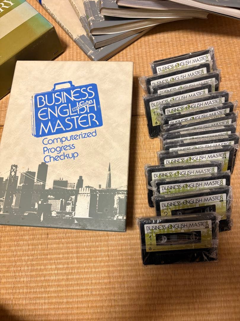 ブリタニカ　英語教材　カセットテープ フルセット　専用棚付き