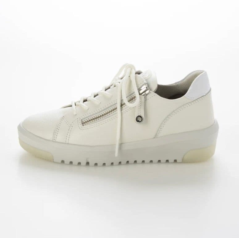 fitfit 新品23.5◆サイドジップレザースニーカー700 （ホワイト）