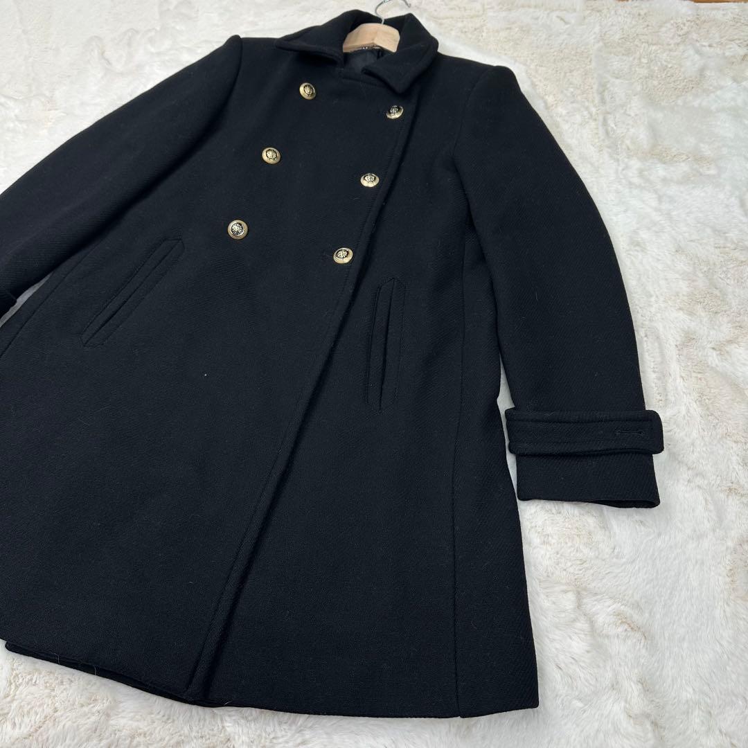 ✨希少✨ZARA ウール混紡ダブルブレスト仕様コート ブラック M