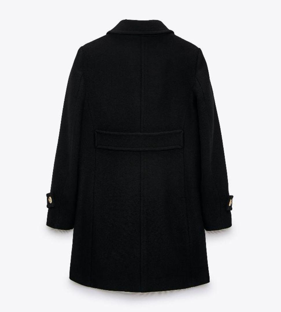 ✨希少✨ZARA ウール混紡ダブルブレスト仕様コート ブラック M