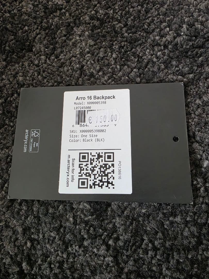 ARC'TERYX アークテリクス arro16 アロー16 ブラック