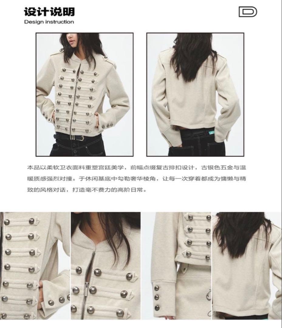 FAYCHUI 25AW パンク メタルジップジャケット 肩パッド入り アウター