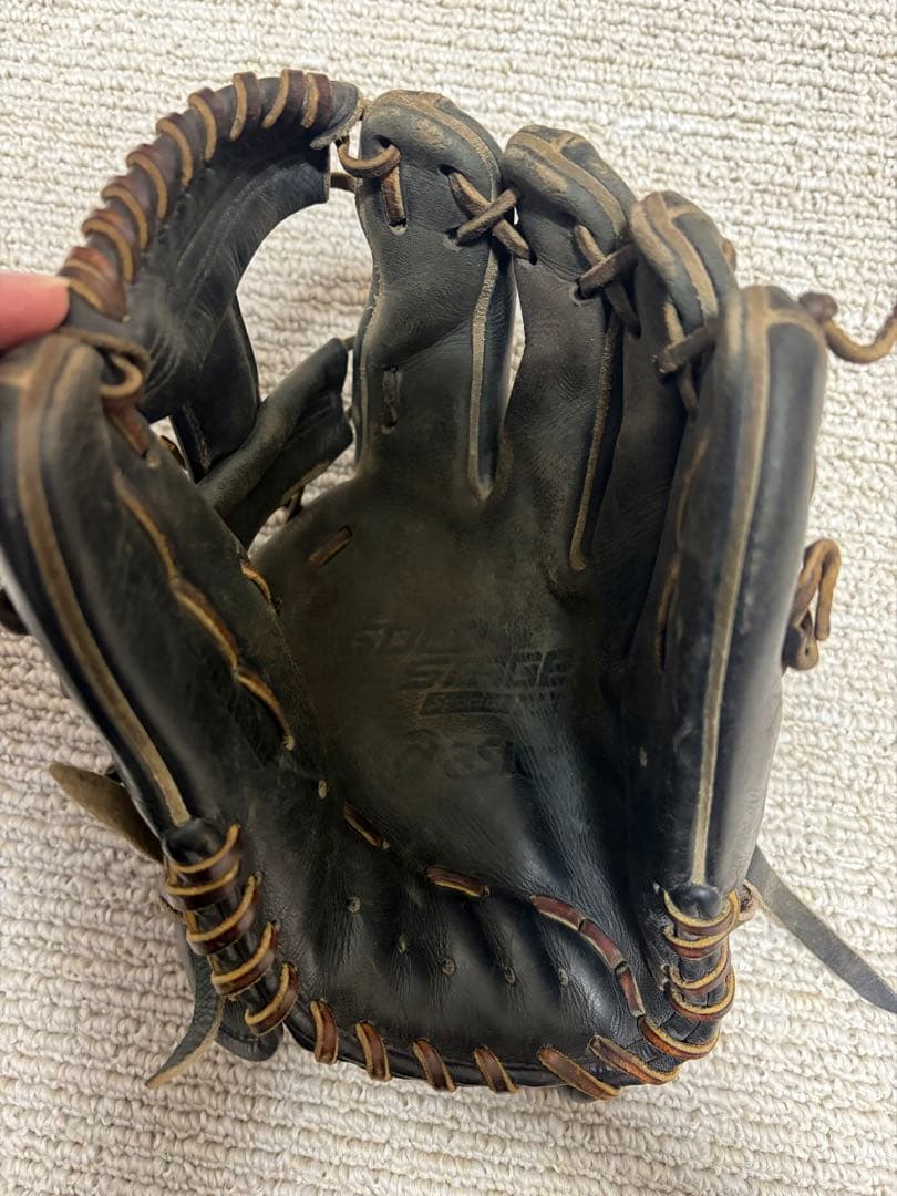 アシックス軟式野球グローブ 黒色 オーダーグローブ