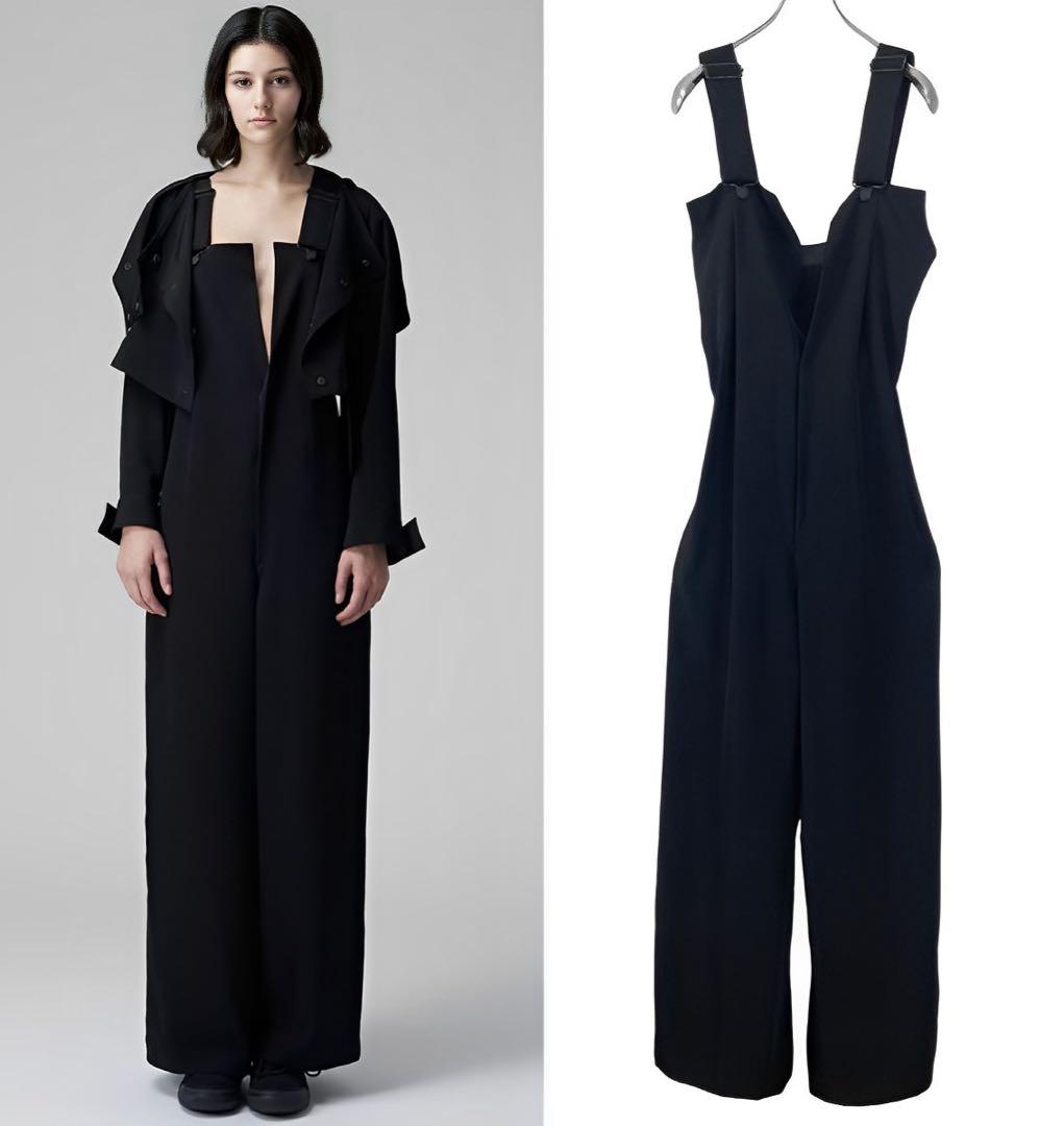 ヨウジヤマモト BACKSIDE GATHERED SALOPETTE 黒2