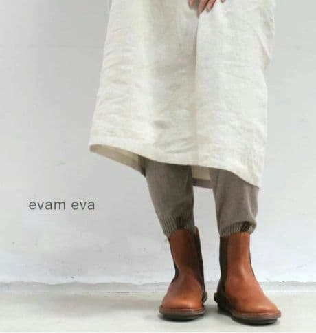 新品タグ付【evam eva】 コットンカシミヤ カジュアルパンツ Black