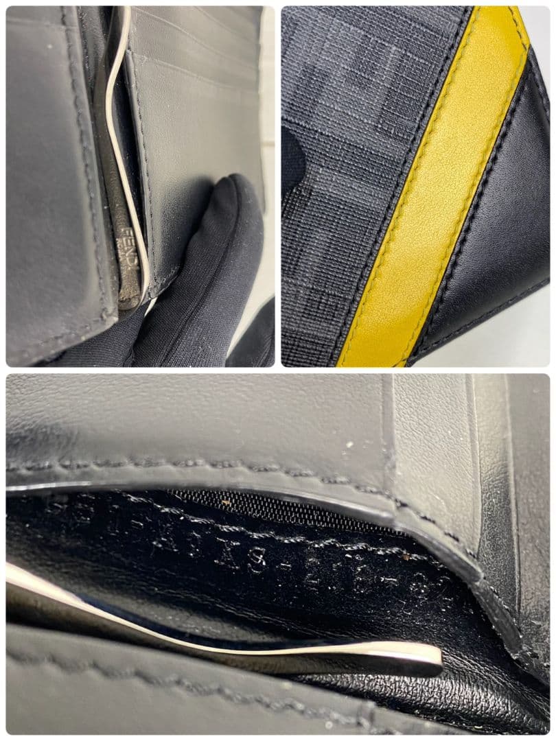 ✨極美品✨フェンディ　二つ折り　マネークリップ　ズッカ　ダイヤゴナル　バイカラー