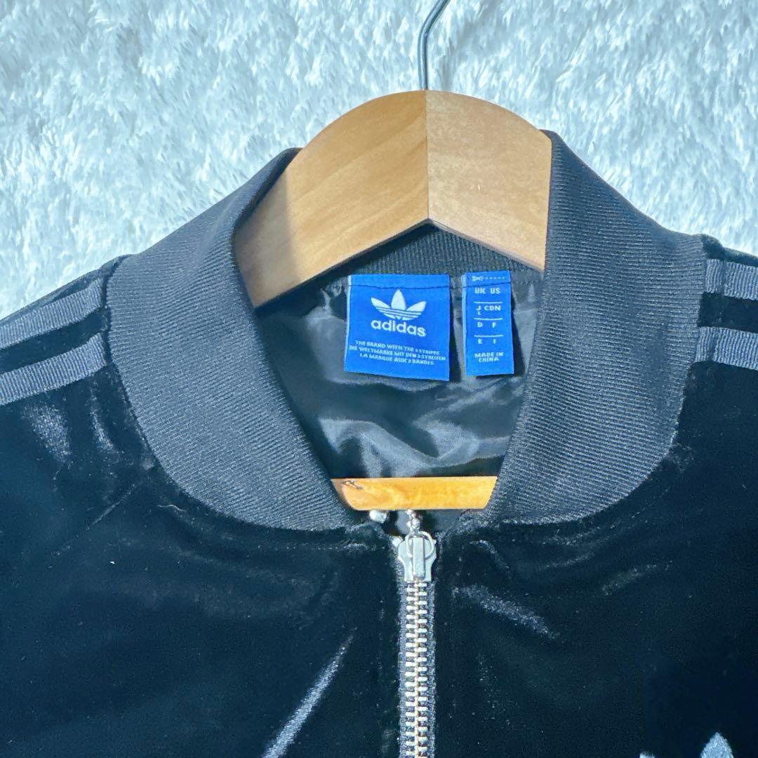 adidas originals ベロアトラックジャケット ブラック ベルベット