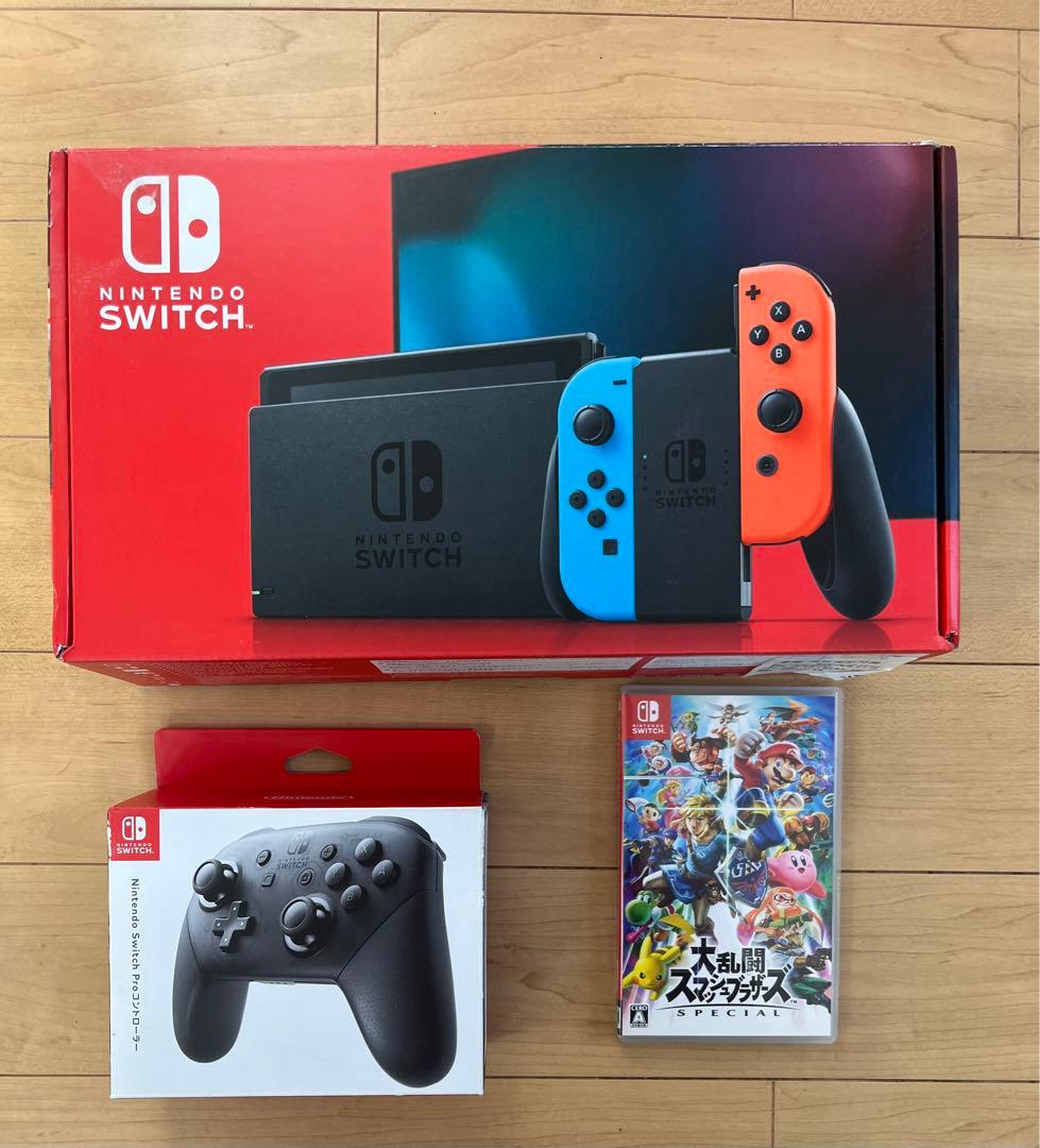 Nintendo Switch、プロコン、スマブラセット　※1部欠品パーツあり