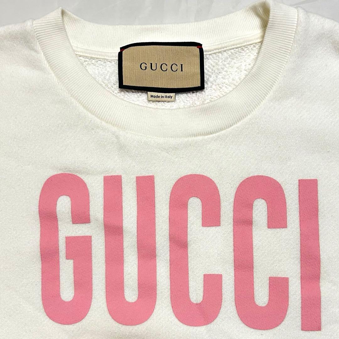 【美品】GUCCI JEAN HARLOW スウェットM 白 ピンク 正規品